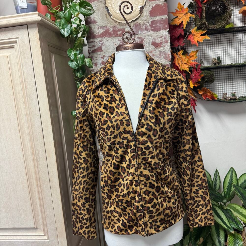 Vintage 90s Leopard Print Jacket M/L
